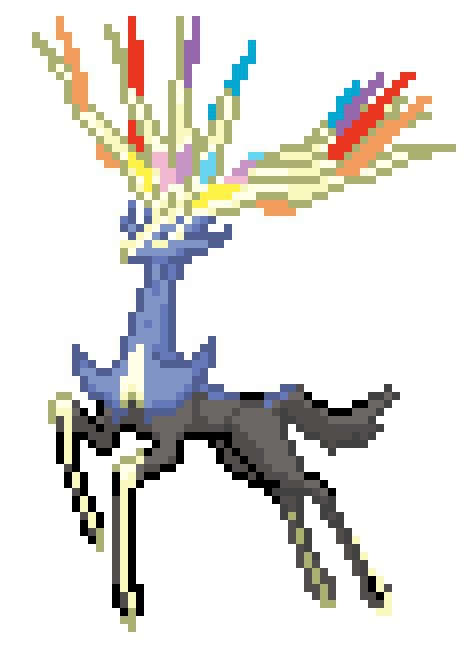 {My Art} Xerneas pixel art | Pokémon Amino