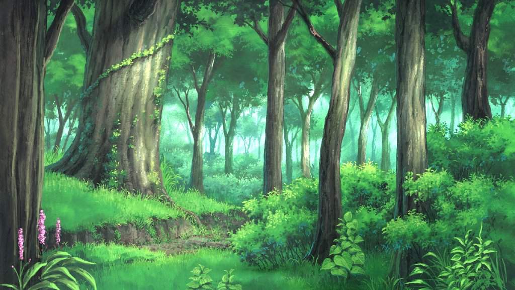 Animated forest. Аниме лес. Лес из аниме. Лес в стиле аниме. Фон леса аниме.