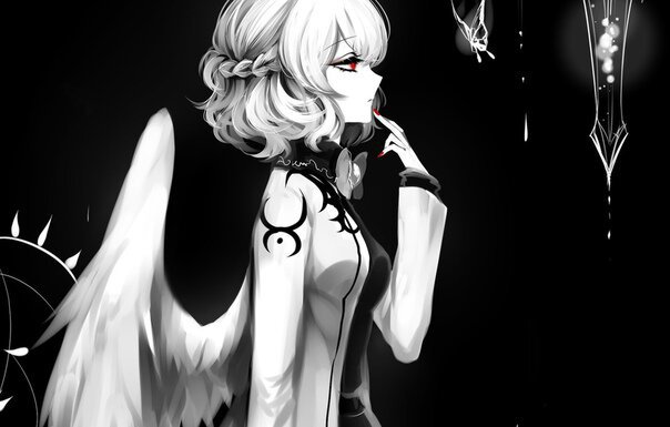 Black and white anime demon