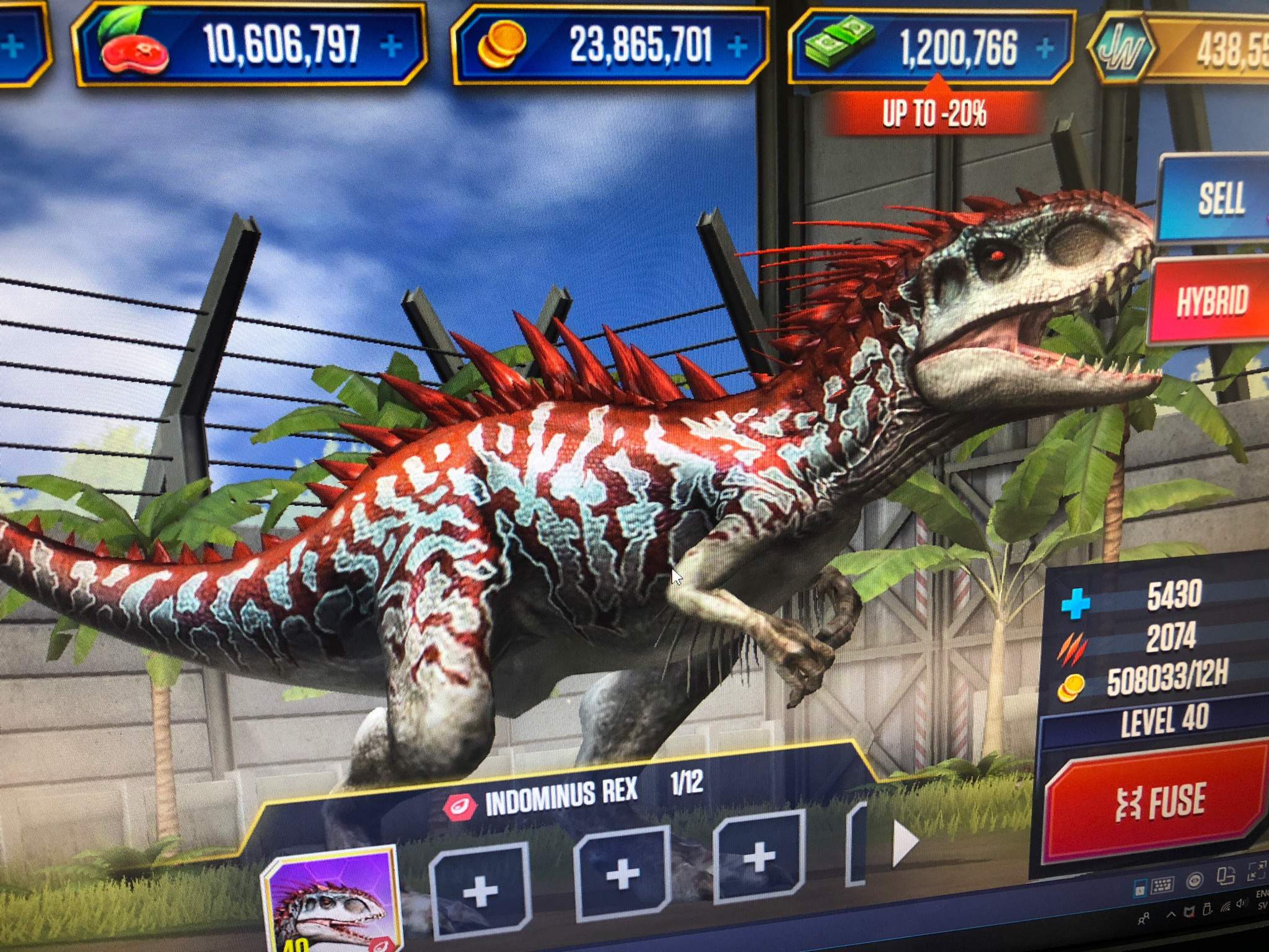 Level 40 Indominus Rex uwu | JurassicWorldTheGame Amino