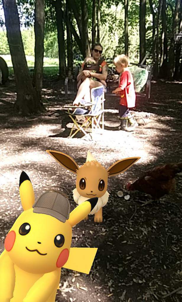 Detective Pikachu Photobombed My Eevee On Pokemon Go