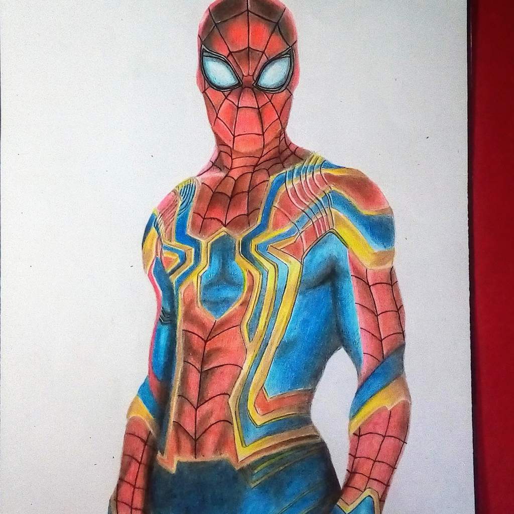 Dibujo de Iron spider con lápices escolares terminado | •Arte Amino• Amino