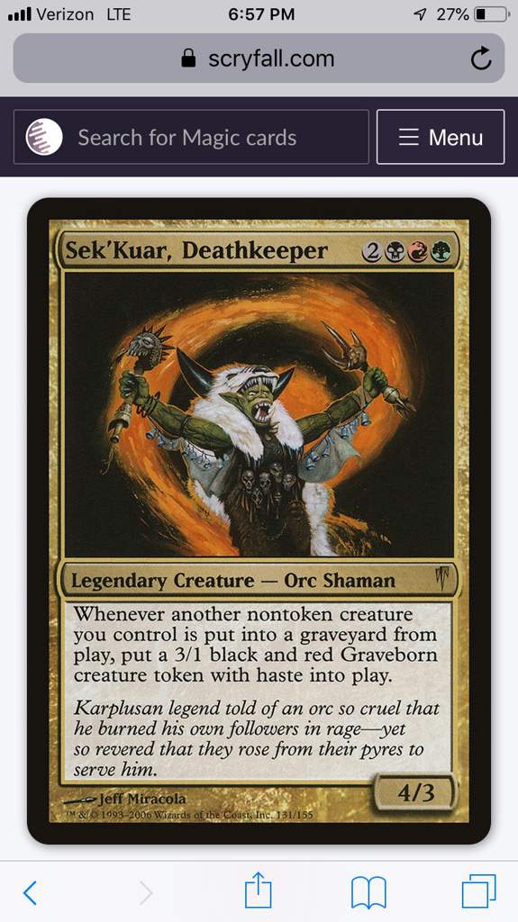 mtg sek kuar death keeper mtg sek kuar death keeper