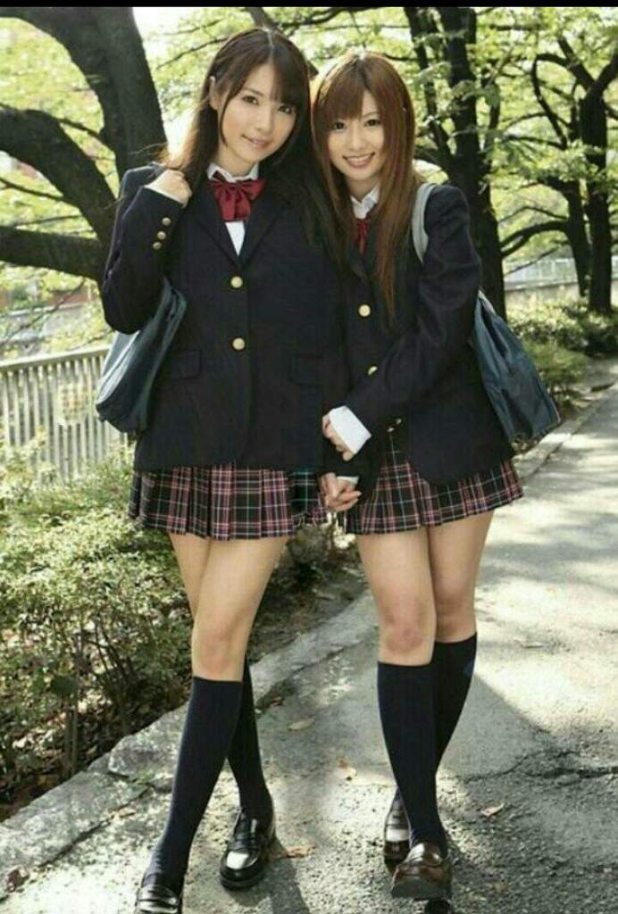 Groups of japanese high school girls in uniform