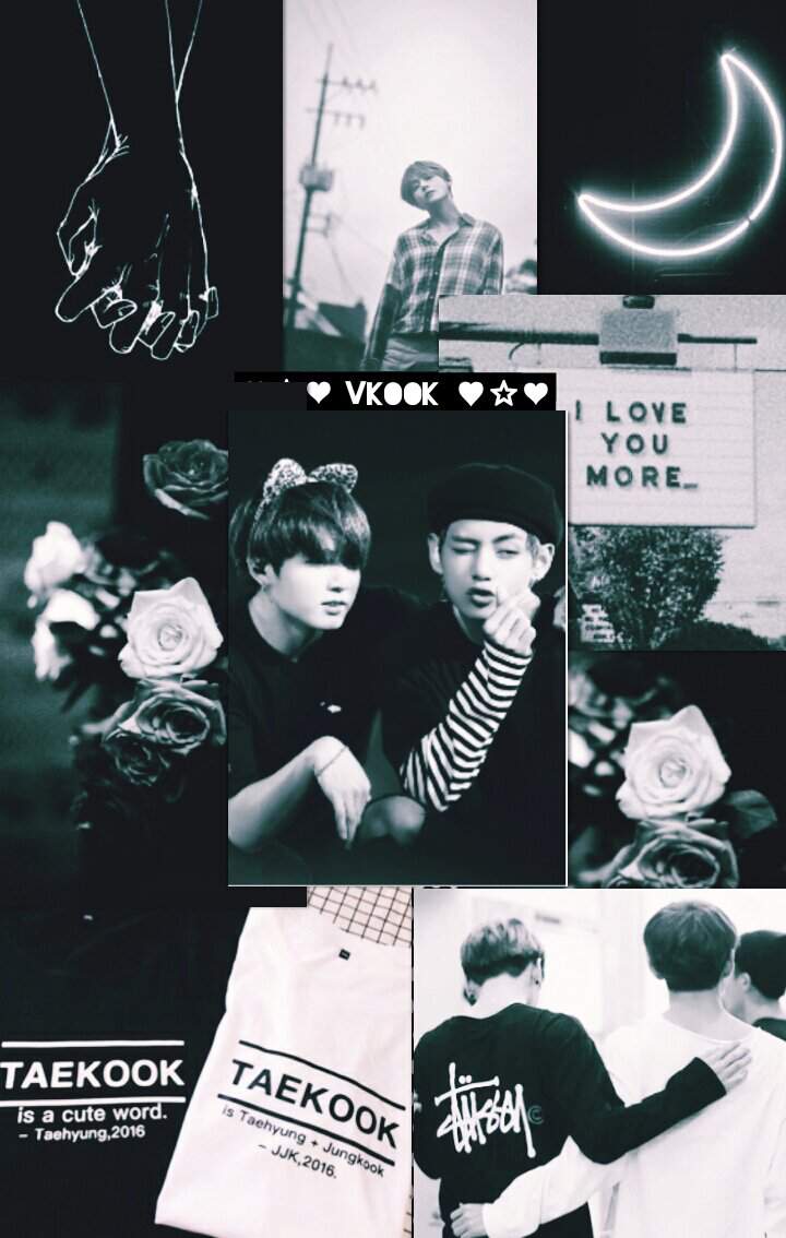 Vkook fond d'écran black and white | BTS French Amino Amino