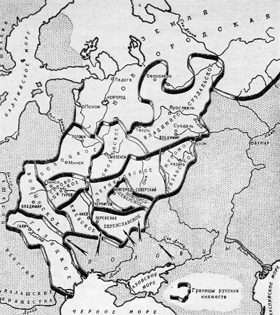 Русские земли в период. Карта раздробленности Руси 12 век.