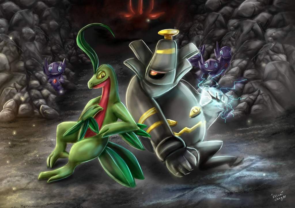 Fanart: Mystery Dungeon dusknoir and grovyle | Pokémon Amino