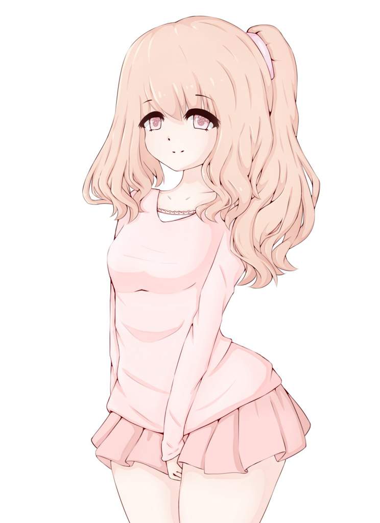 Anime curly hair girl