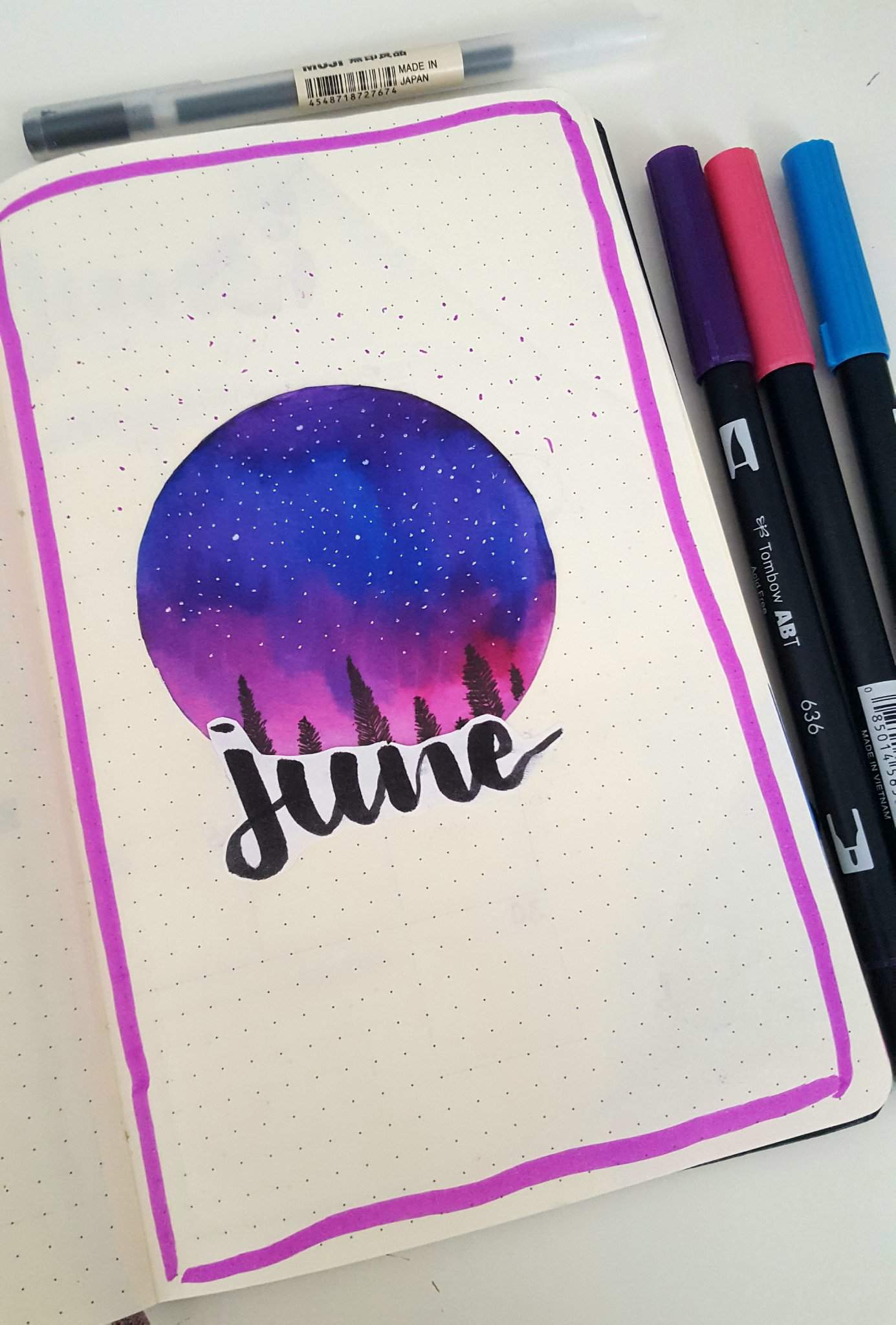June Monthly Spread | Bullet Journal Amino