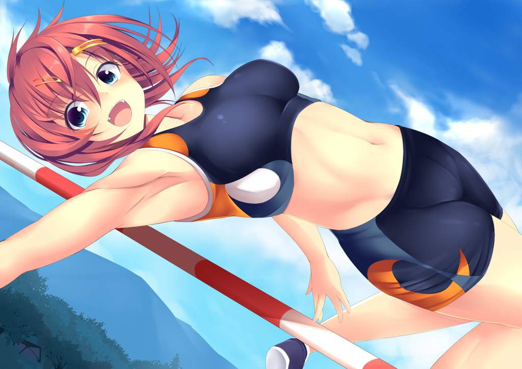Wet redhead outdoor anime