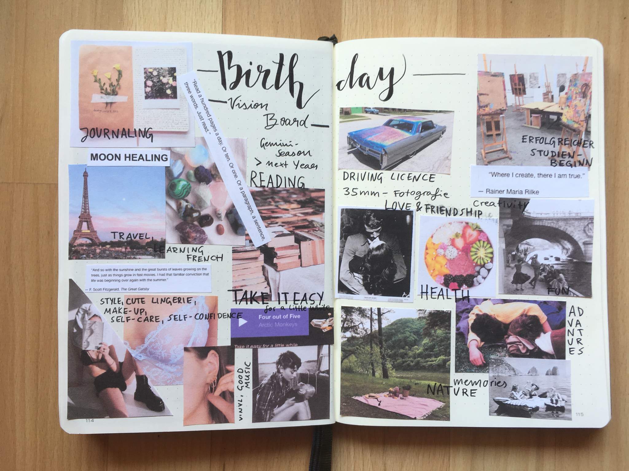 Birthday Vision Board | Bullet Journal Amino