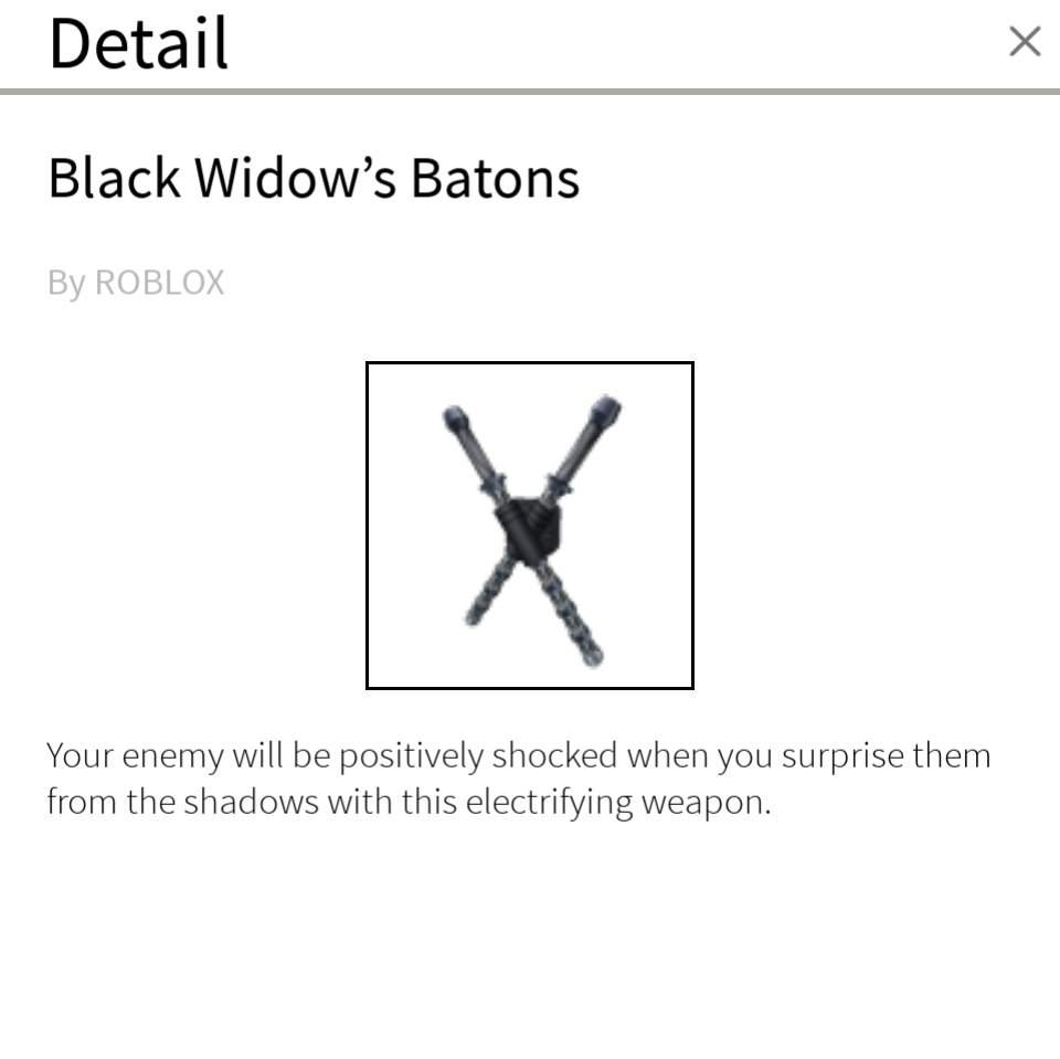 Black Widow S Batons Roblox - black widows batons roblox