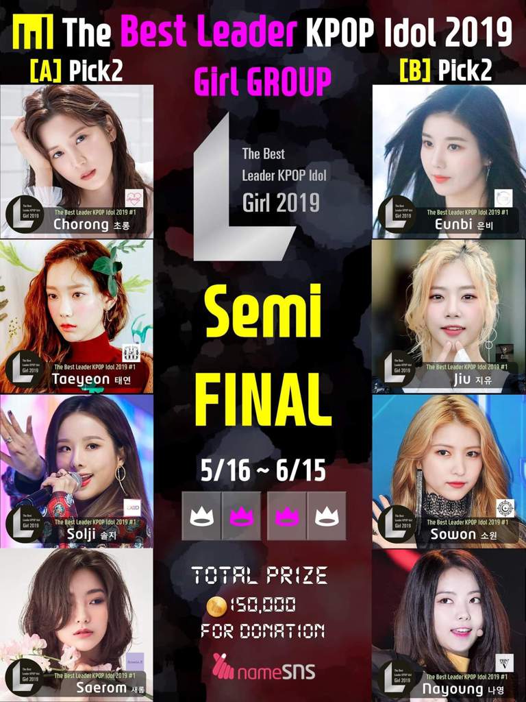 The Best Leader Kpop Idol 2019 1 Semi Final 5 16 6 15 2019 Kpop Girl Groups Amino