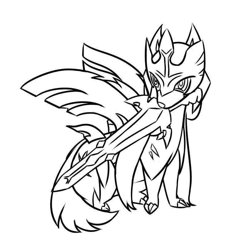 Zacian Coloring Page Coloring Pages