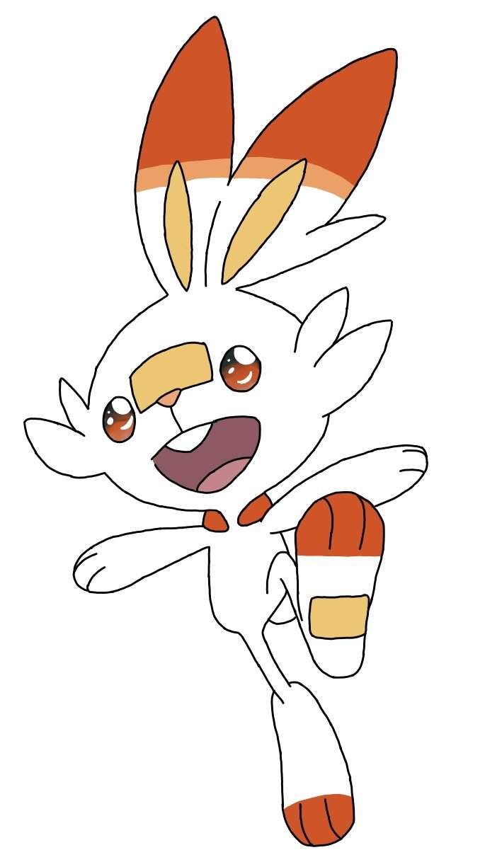 I drew Scorbunny *with reference* | Pokémon Amino