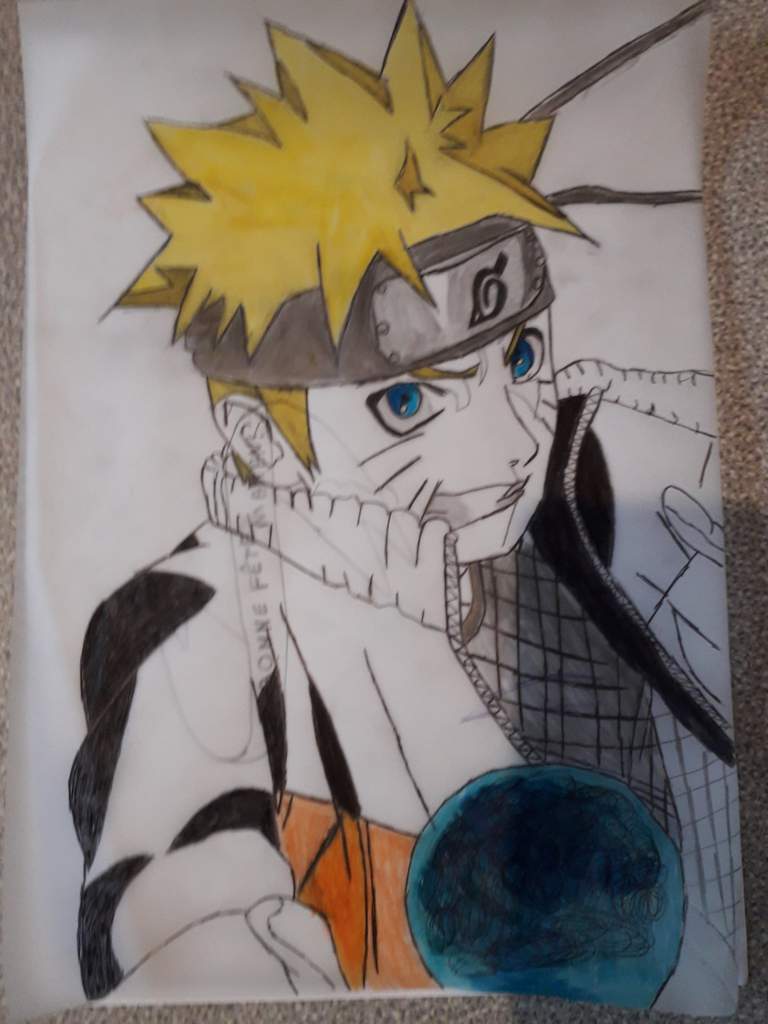 Dessin de Naruto qui m'a pris une plombe ! ( et en plus je l'ai raté 😢