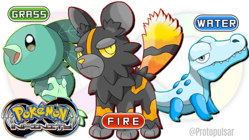 [Pokémon Infinity] NEW STARTERS!!! | .Fakemon. Amino