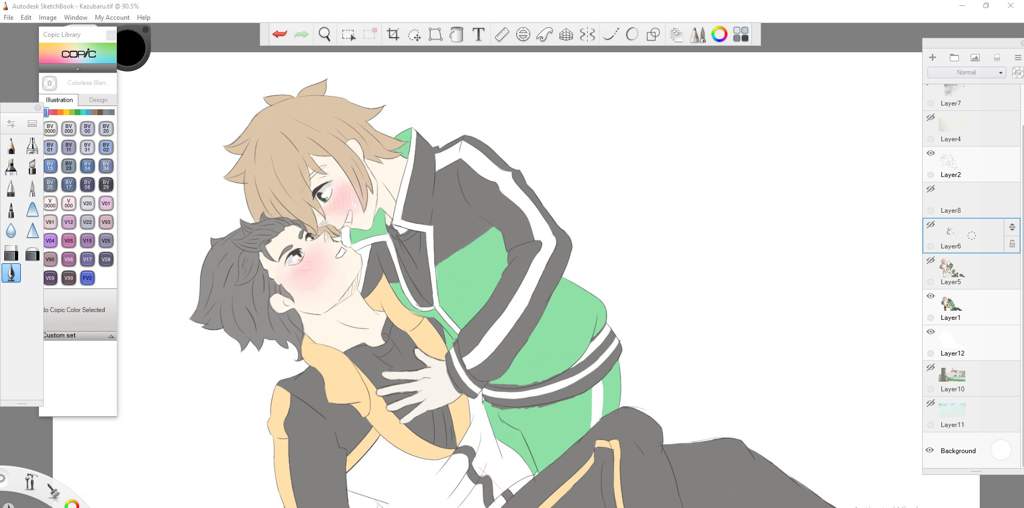 Kazuma x Subaru Art Request Kono Subarashii Amino