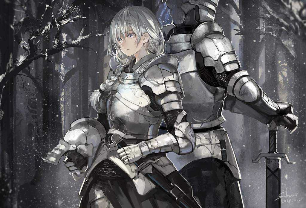 Anime girl in armor