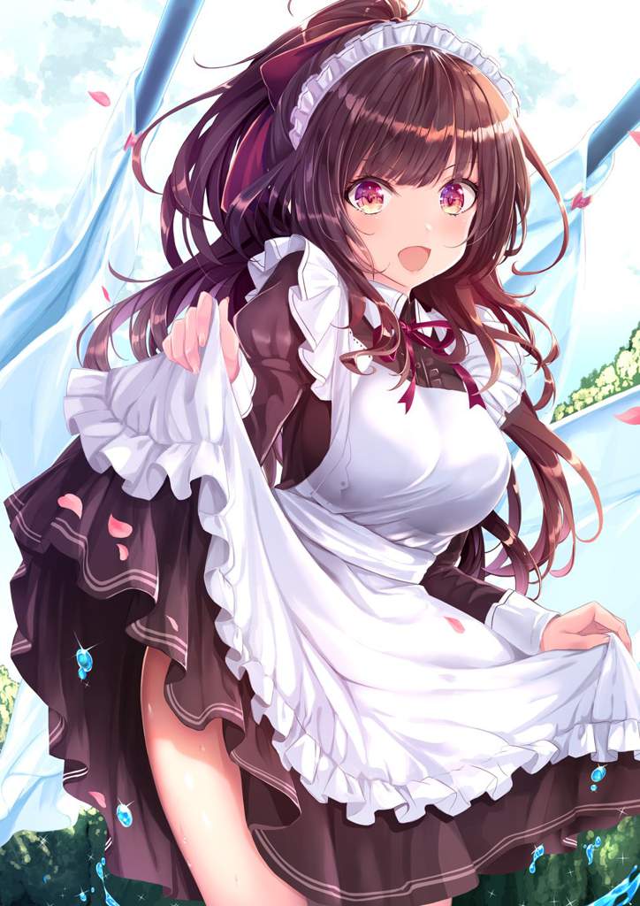 Anime girl in maid outfit