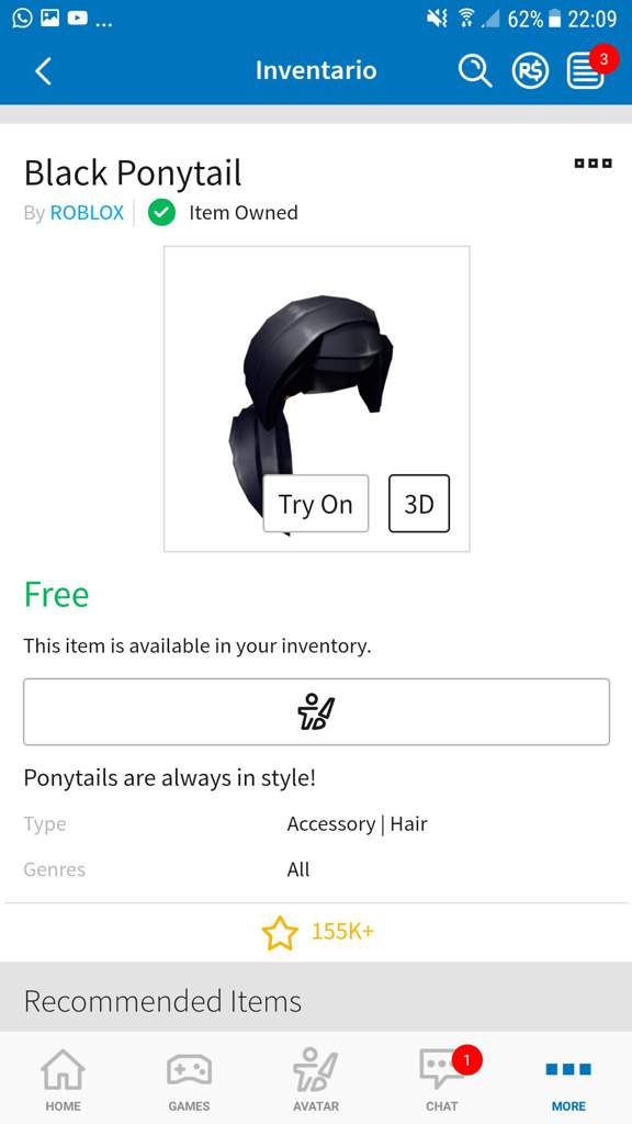 Black Ponytail Roblox Ponytail Black Black Hair - roblox black hair ponytail