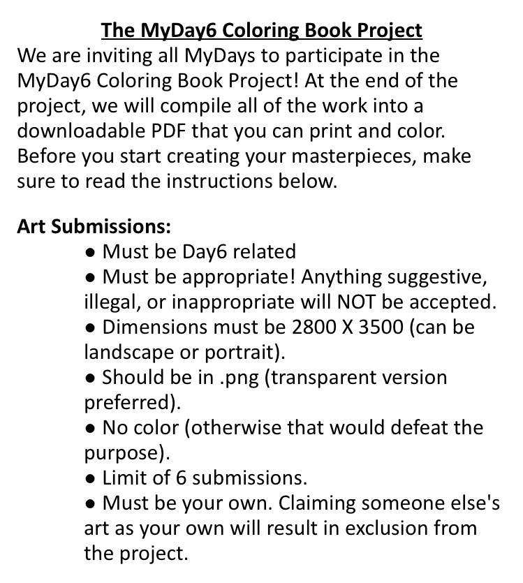 Download 2019 Myday6 Coloring Book Project Day6 Amino