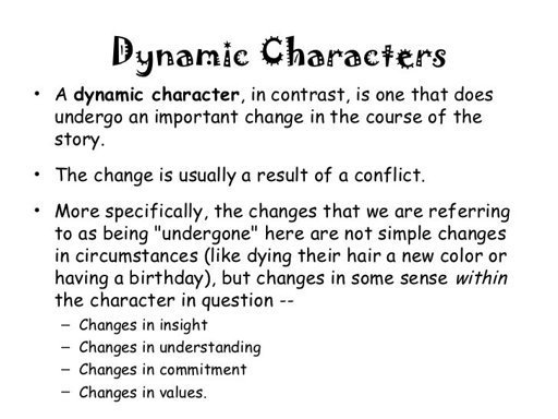 what is flat round static and dynamic characters