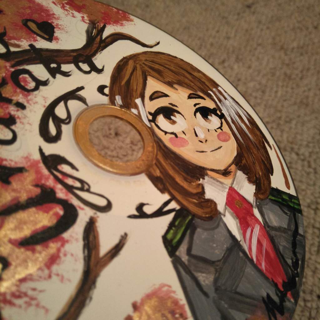 Painted Ochaco Uraraka On A Cd My Hero Academia Amino Painted Ochaco Uraraka On A Cd My Hero Academia Amino