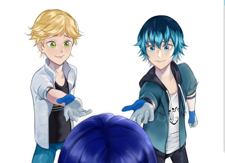 Progress shots of Adrien and Luka | Miraculous Amino