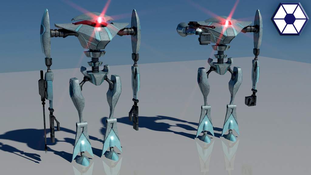 Эти дроиды были вооружены выдвижными лазерами. 