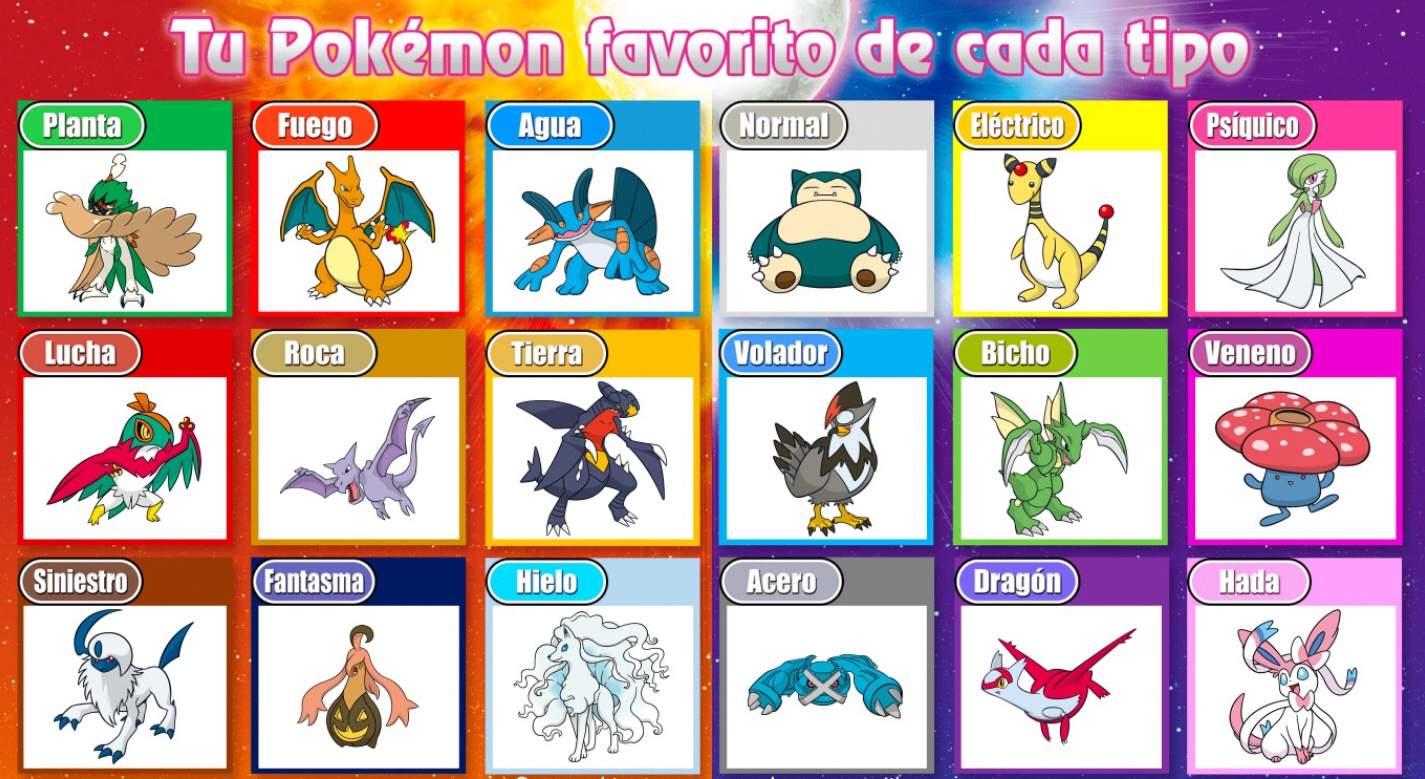 Mi pokemon favorito de cada tipo 7u7 | •Pokémon• En Español Amino