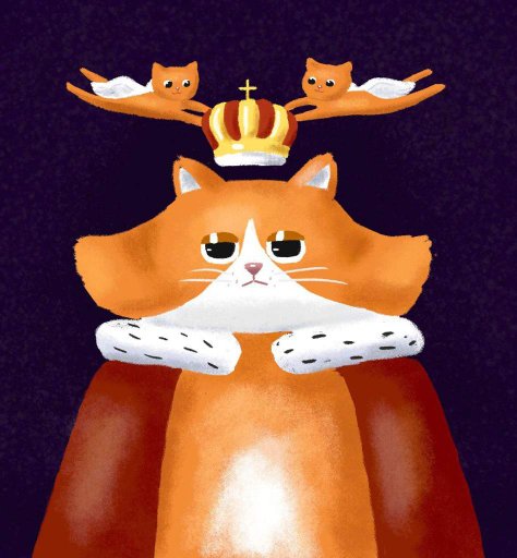 Кот король картинка