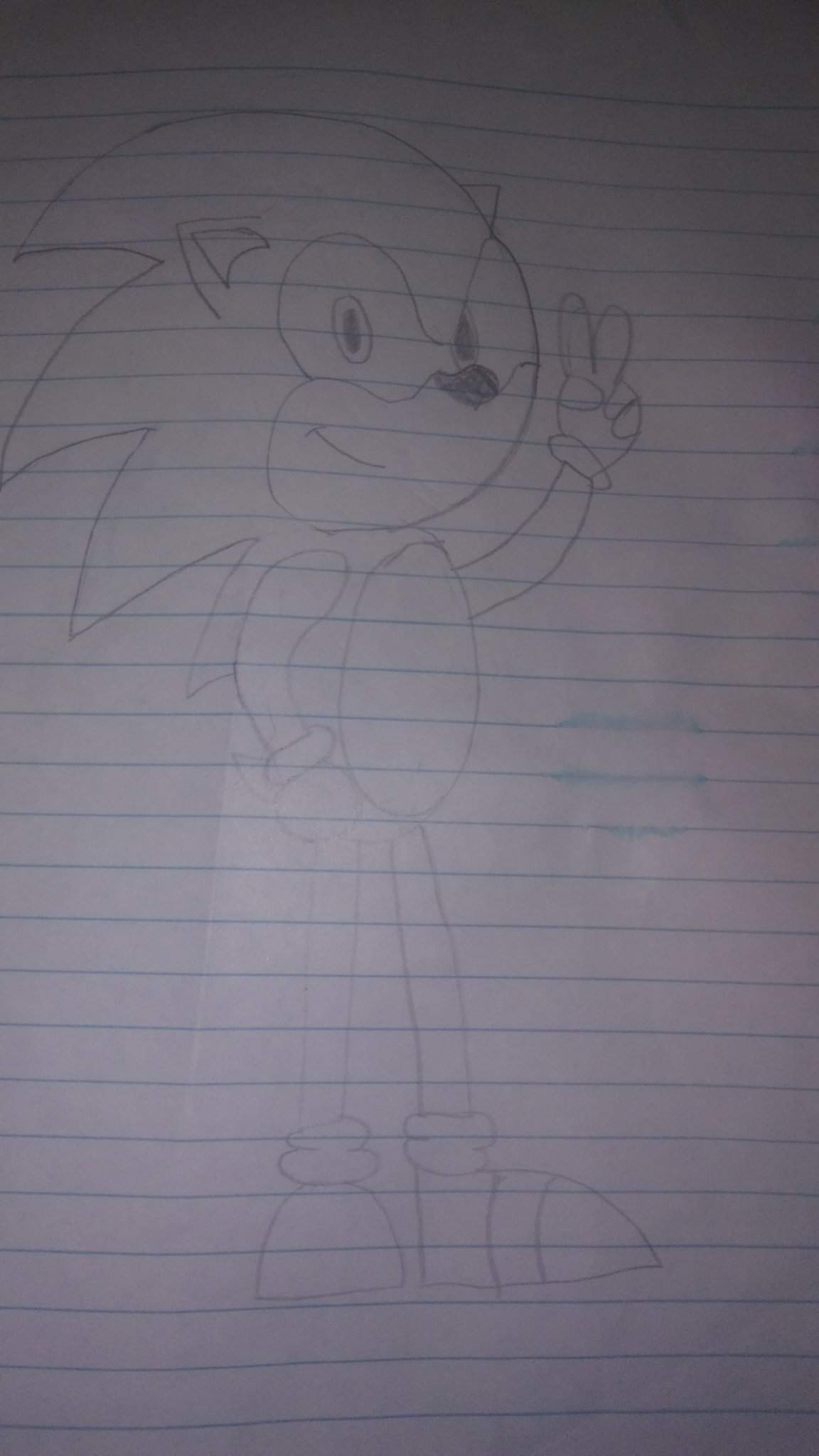 A drawing of Modern Sonic! | Sonic the Hedgehog! Amino