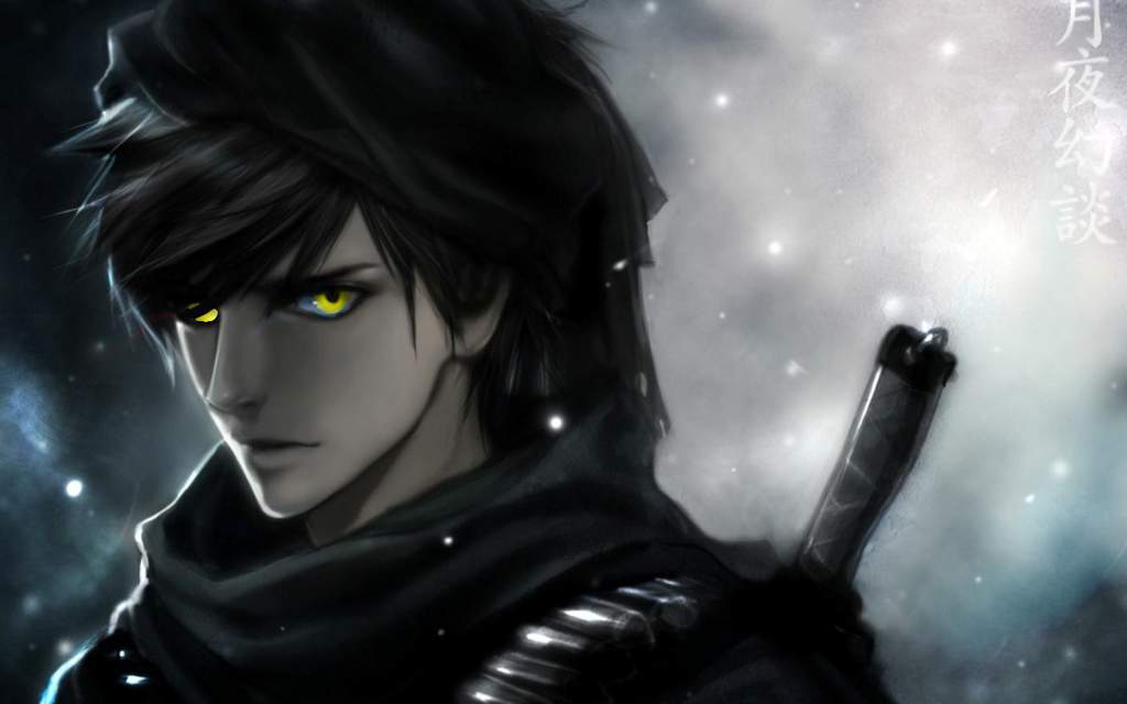 Black hair brown eyes anime boy
