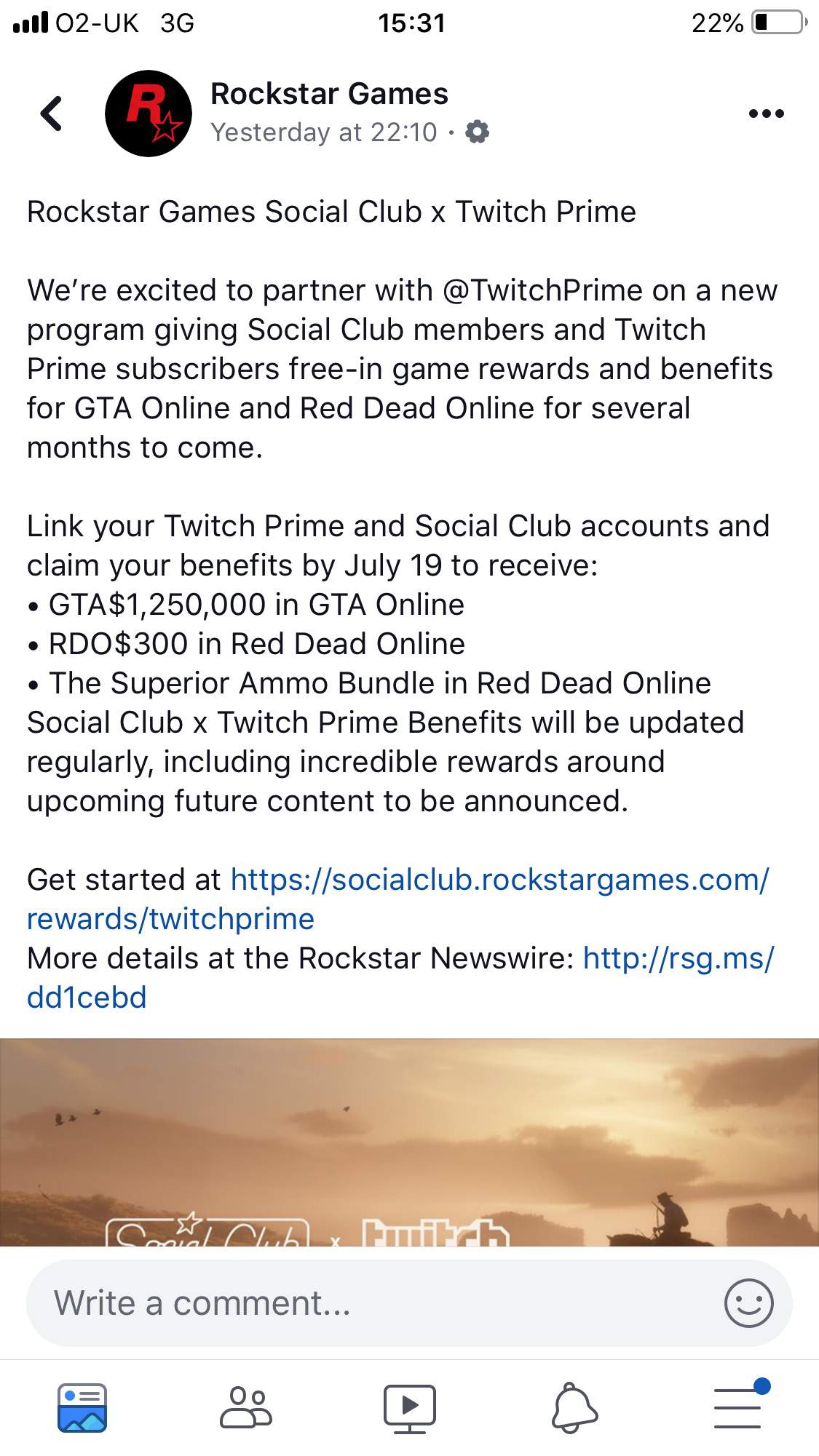 Rockstar & Twitch Prime partnership offer! | The Red Dead Redemption Amino