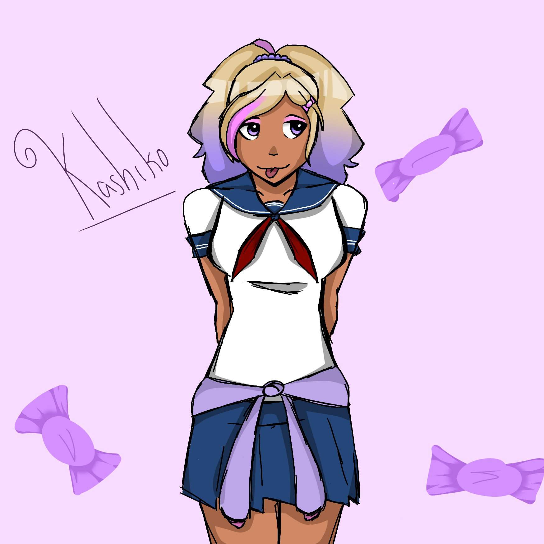 somewhat messy kashiko sketch | Yandere Simulator Amino