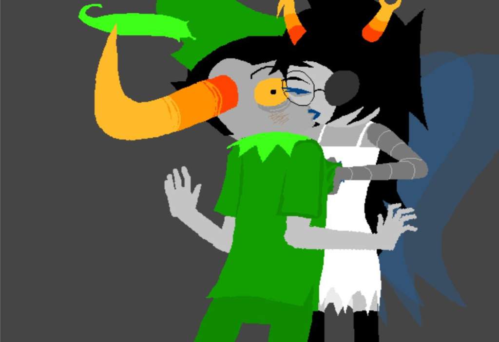 Tavros is now tall and vriska has baby legs.
