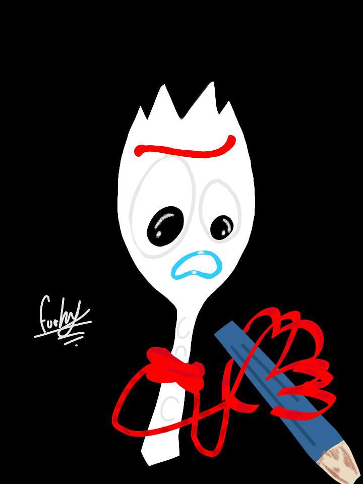 Drew some more forky :) (this was actually drawn for my pfp XD ...