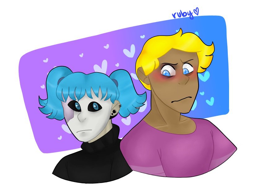 Sal x Travis fanart💙💜 | -Sally Face- Amino