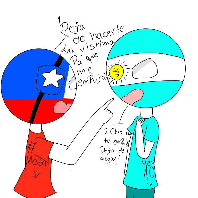 Dibujo De Messi vs Medel :v | 🌼•Countryhumans•🌼 Amino