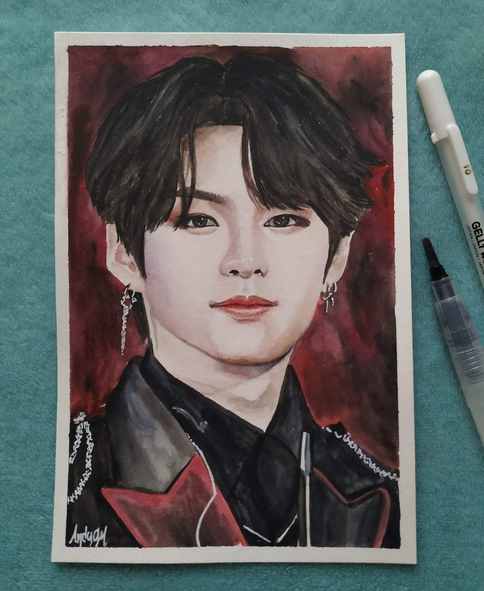 Stray Kids Lee Know Watercolor painting | K-Pop Amino