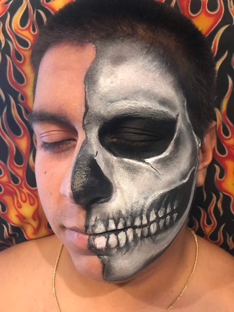 Half Skull Face Paint Horror Amino