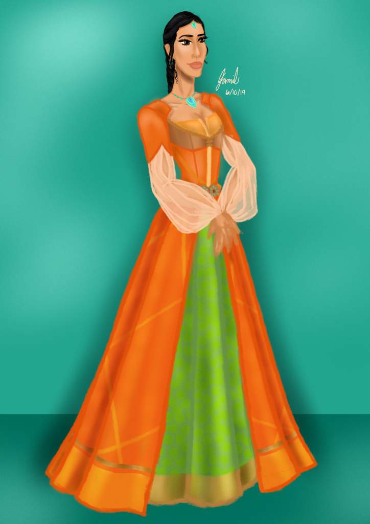 Drawing of Naomi Scott as Princess Jasmine | Disney Amino