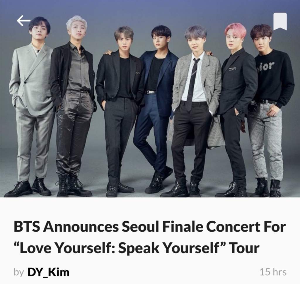 Bts Announces Seoul Finale Concert For “love Yourself Speak Yourself” Tour Bts Amino