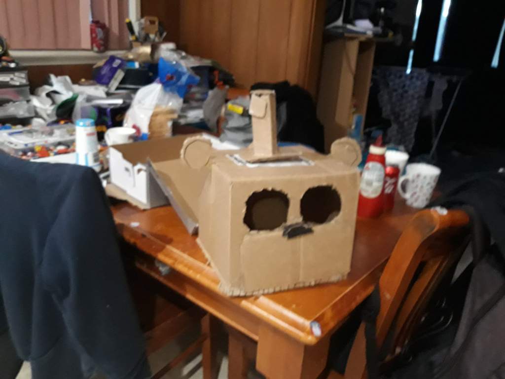 Made a fnaf 2 cardboard empty freddy fazbear head. | Five Nights At ...