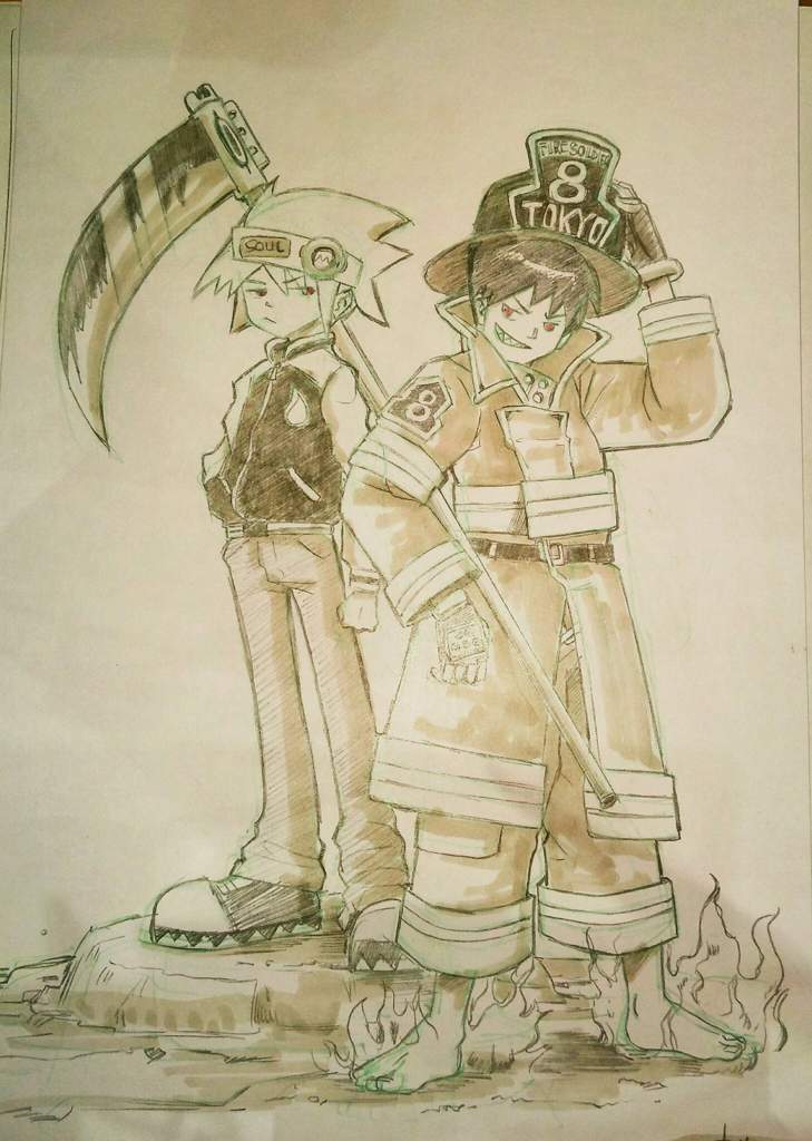 Fireforce Shinra kusakabe vs soul eater evans Commission done ...