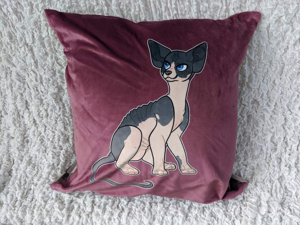 pillow with cat tail