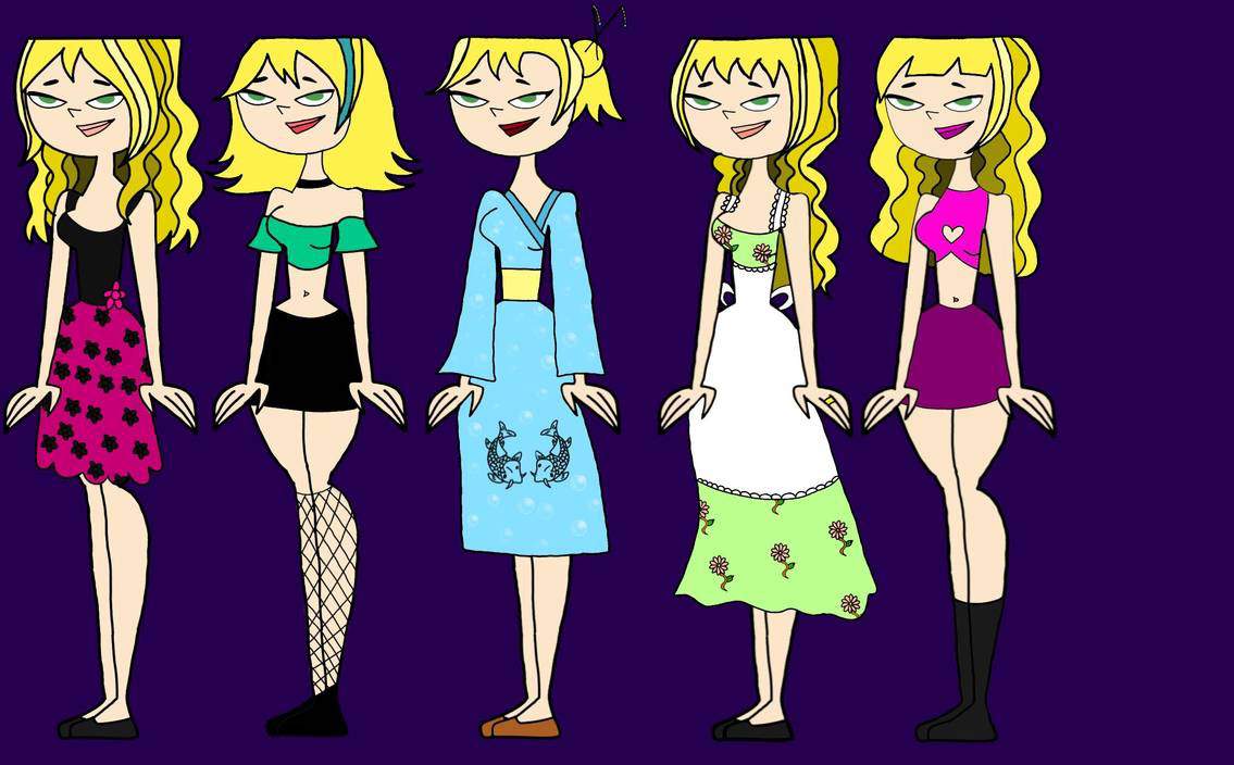 Allie in various outfits/hairstyles | Total Drama Official Amino