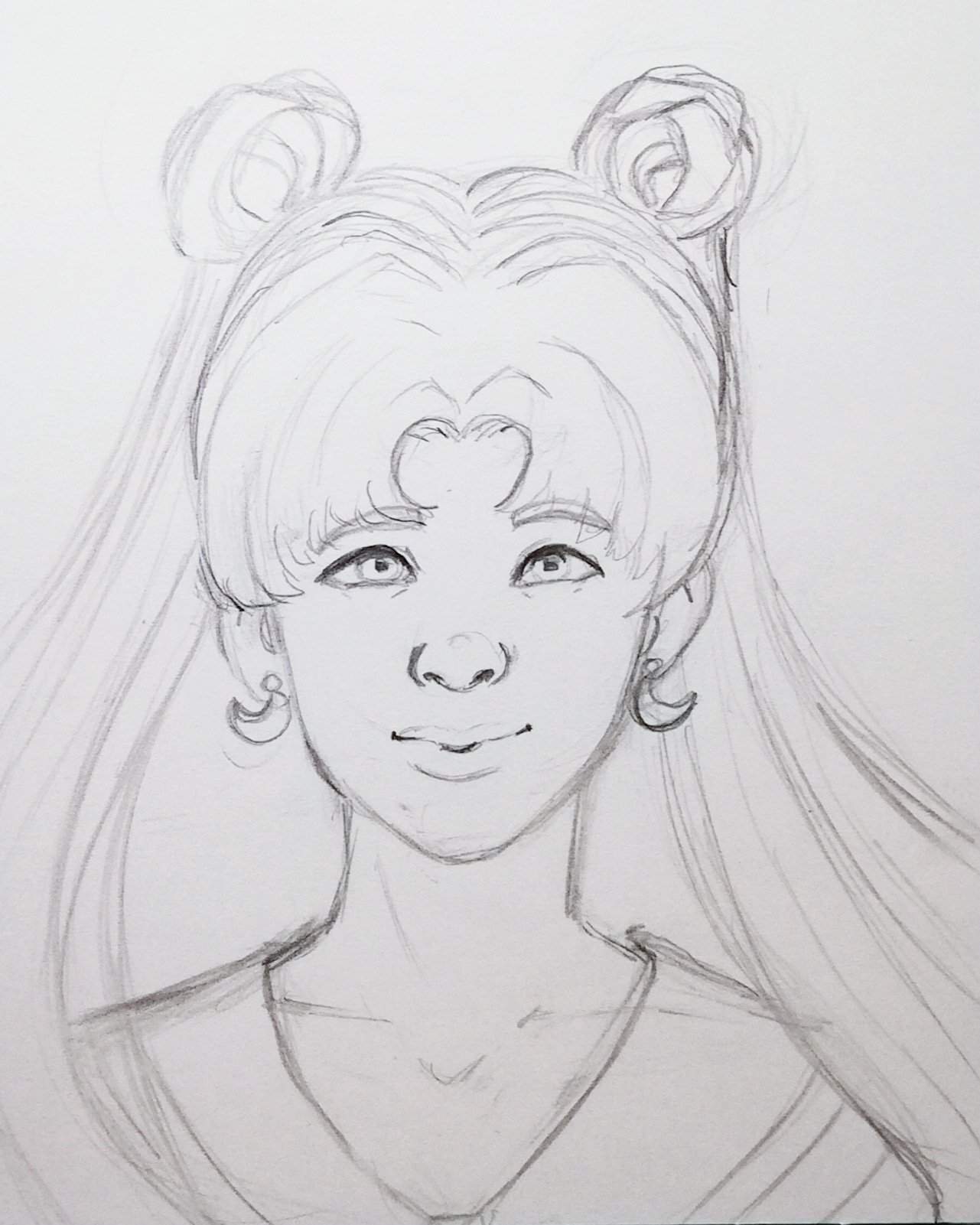 Semi realistic Sailor Moon sketch | Art Amino