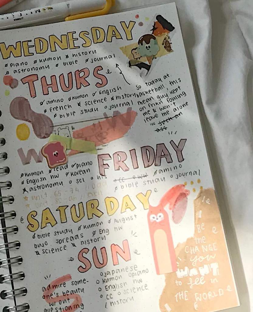 Vintage-y bujo spread? | Studying Amino Amino